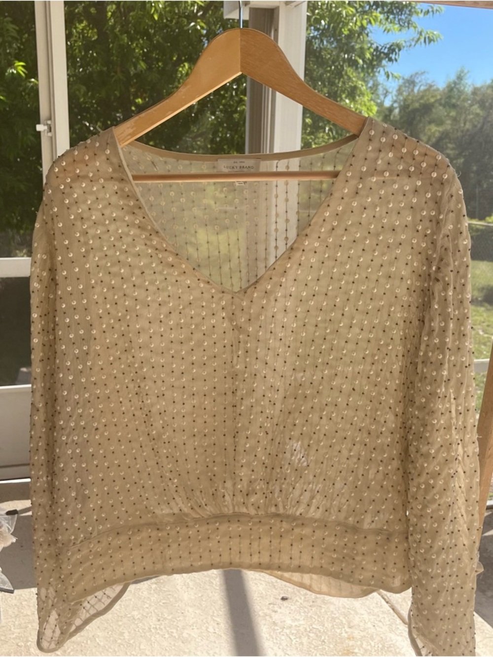lucky brand dolman sleeve beaded top